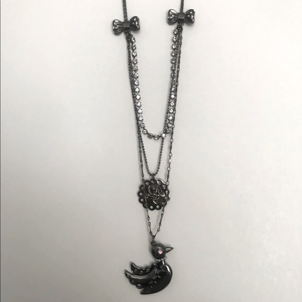 Betsey Johnson Layered Duck Pendant Necklace